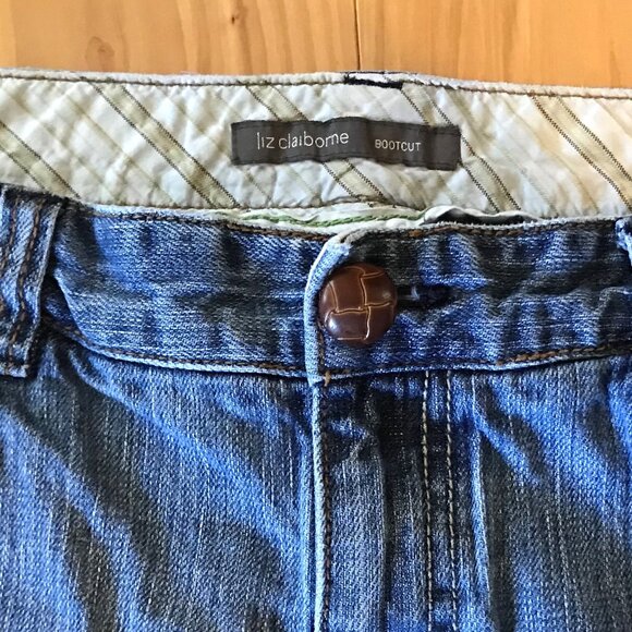 Liz Claiborne Bootcut Jeans w/Leather Quilted Buttons, Vintage 90s, Size 10 - Picture 11 of 12